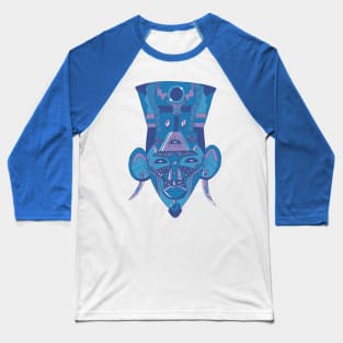 Mountain Blue African Mask 6 Baseball T-Shirt